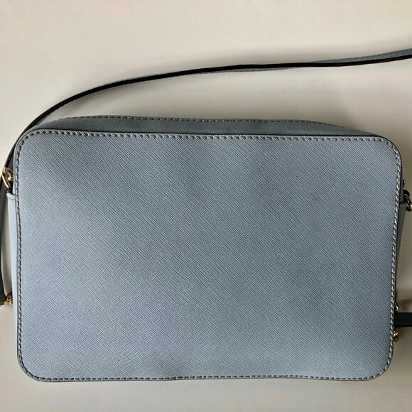 MICHAEL KORS JET SET SAFFIANO LEATHER CROSSBODY POWDER PALE BLUE Gold Hardware - Picture 8 of 16